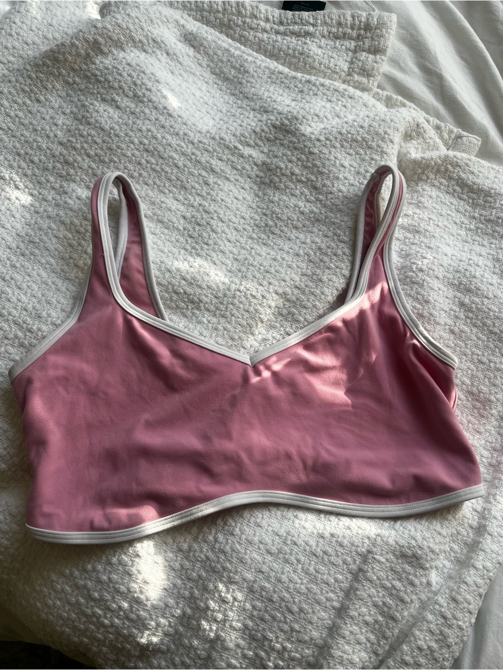 Abercrombie & Fitch Pink Bralette with White Trim